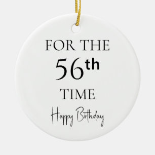 Ornamento De Cerâmica Pela 56ª Vez Feliz Aniversário
