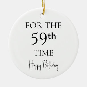 Ornamento De Cerâmica Pela 59ª Vez Feliz Aniversário