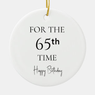 Ornamento De Cerâmica Pela 65ª Vez Feliz Aniversário