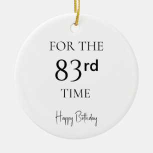 Ornamento De Cerâmica Pela 83ª Vez Feliz Aniversário