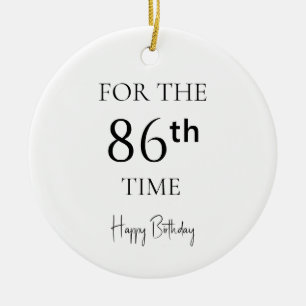 Ornamento De Cerâmica Pela 86ª Vez Feliz Aniversário