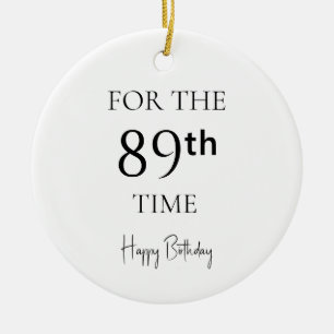 Ornamento De Cerâmica Pela 89ª Vez Feliz Aniversário