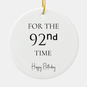 Ornamento De Cerâmica Pela 92ª Vez Feliz Aniversário