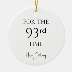 Ornamento De Cerâmica Pela 93ª Vez Feliz Aniversário