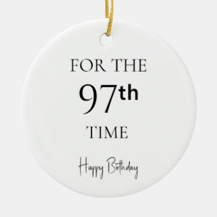 Ornamento De Cerâmica Pela 97ª Vez Feliz Aniversário