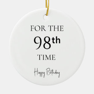 Ornamento De Cerâmica Pela 98ª Vez Feliz Aniversário