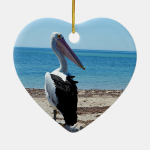 Ornamento De Cerâmica Pelican On Beach Rock,