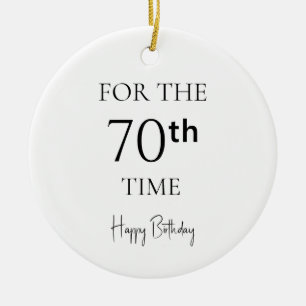 Ornamento De Cerâmica Pelo 70º Vez Feliz Aniversário