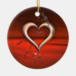 Ornamento De Cerâmica Pelo Amor do Vermelho
