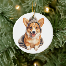 Ornamento De Cerâmica Pembroke Personalizado Arte de Cachorro Galês
