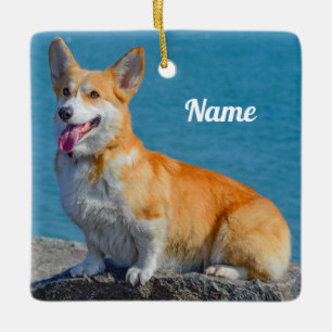 Ornamento De Cerâmica Pembroke Personalizado Galês Corgi Cachorro