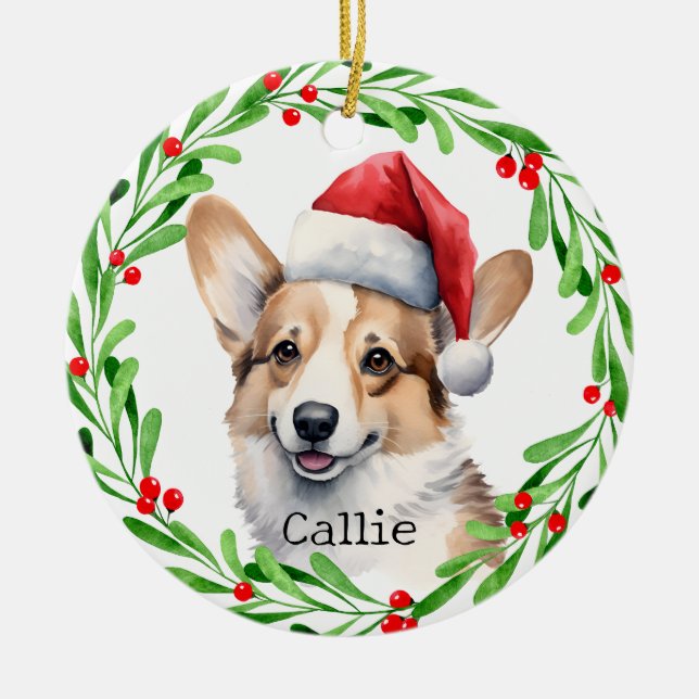 Ornamento De Cerâmica Pembroke Welsh Corgi Pet (Frente)