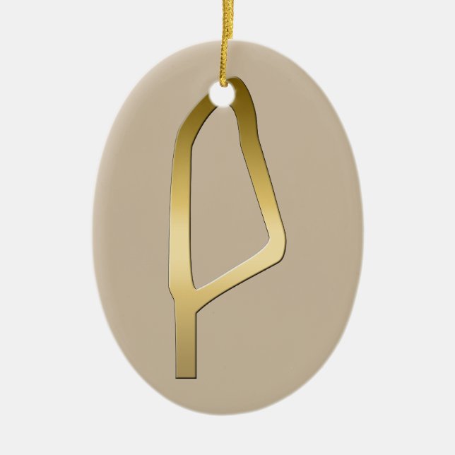 Ornamento De Cerâmica Pena do símbolo do egípcio de Maat (Frente)