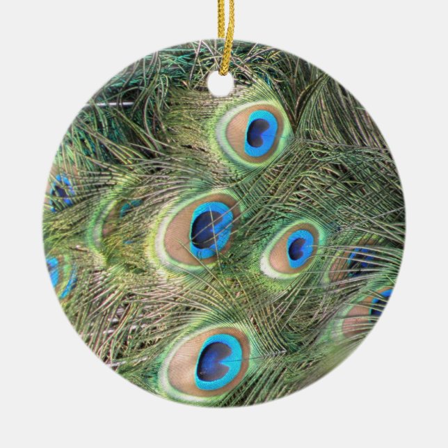 Ornamento De Cerâmica Penas de pavão (Frente)
