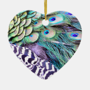 Ornamento De Cerâmica Penas do pavão