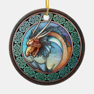 Ornamento De Cerâmica Pendente/ornamento celtas do dragão