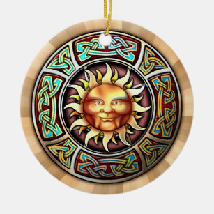 Ornamento De Cerâmica Pendente/ornamento de Knotwork Sun