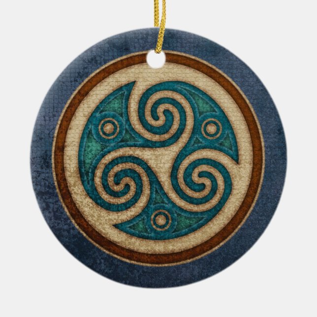Ornamento De Cerâmica Pendente/ornamento escuros de Triskele (Frente)