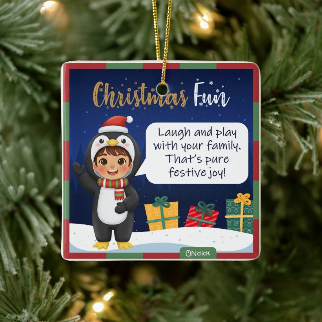 Ornamento De Cerâmica Penguin Christmas Ornament (Árvore)