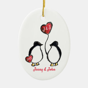 Ornamento De Cerâmica Penguin engagement gift