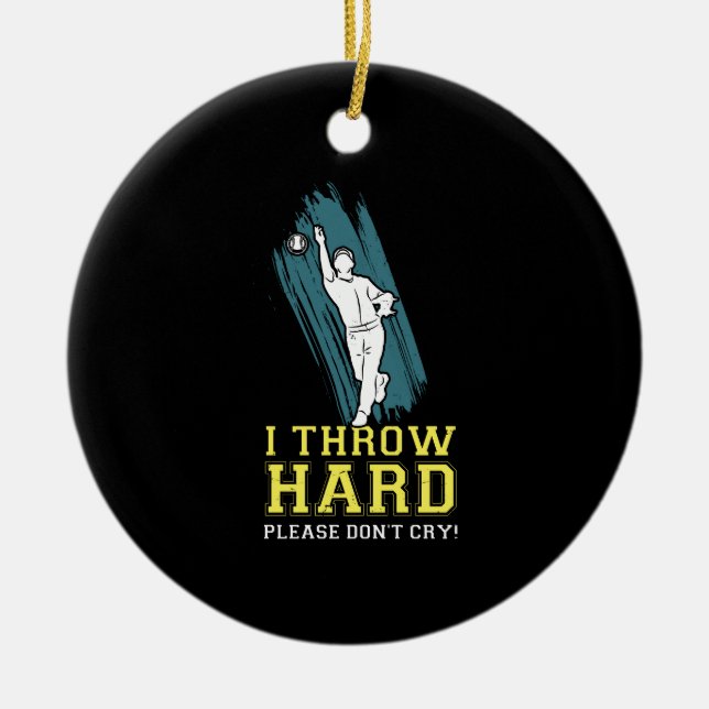 Ornamento De Cerâmica Penhador Softball (Frente)