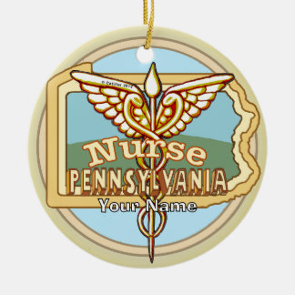 Ornamento De Cerâmica Pennsylvania Nurse Caduceus