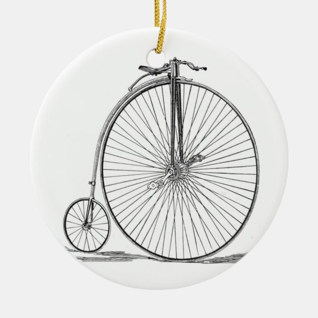 Ornamento De Cerâmica Pennyfarthing (Frente)