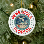 Ornamento De Cerâmica Pensacola Flórida PERSONALIZADA<br><div class="desc">Personalize as costas com o seu Cartões de natal!</div>