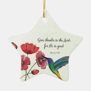 Ornamento De Cerâmica Pensamento Religioso de Flores de Você com Beija-f