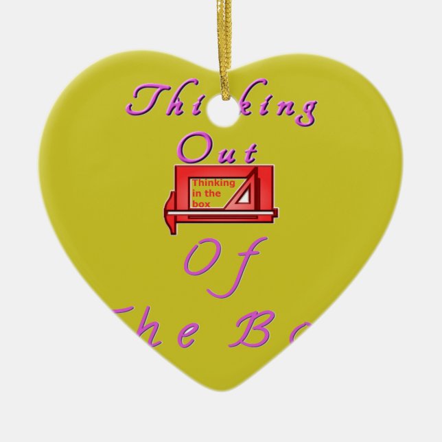 Ornamento De Cerâmica Pensando fora da caixa. (Frente)