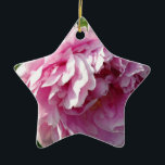 Ornamento De Cerâmica Peões cor-de-rosa-rosa, elegantes e românticos<br><div class="desc">Romântica,  elegante,  gracioso Pêonias Rosa- foto floral de H Cooper</div>