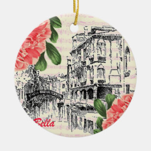 Ornamento De Cerâmica Peônia de Bella Italia
