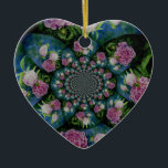 Ornamento De Cerâmica Peony Mandala<br><div class="desc">Pintura em aquarela romântica elegante, cor-de-rosa e branco, mandala branca, de H Cooper</div>