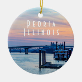 Ornamento De Cerâmica Peoria Illinois em Sunset