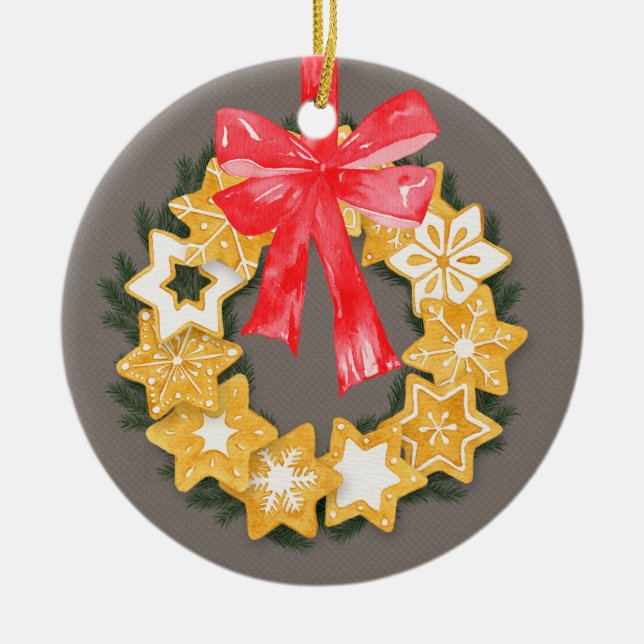 Ornamento De Cerâmica Pepparkakor Natal (Frente)