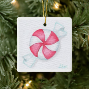 Ornamento De Cerâmica Peppermint Candy