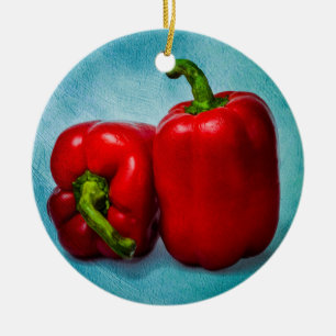 Ornamento De Cerâmica Peppers Red Bell