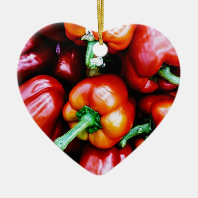 Ornamento De Cerâmica Peppers Red Bell (Frente)