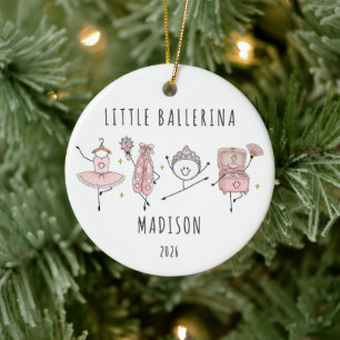 Ornamento De Cerâmica Pequena Bailarina Menina Personalizada