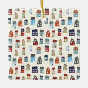 ORNAMENTO DE CERÂMICA PEQUENAS CASAS