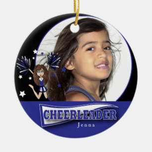 Ornamento De Cerâmica Pequeno Cheerleader - Foto indecente - Azul escuro