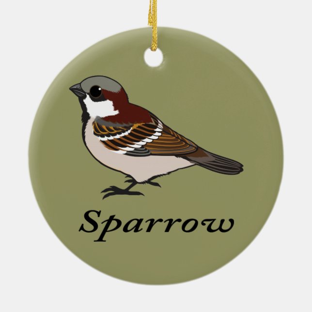 Ornamento De Cerâmica Pequeno Sparrow (Traseira)
