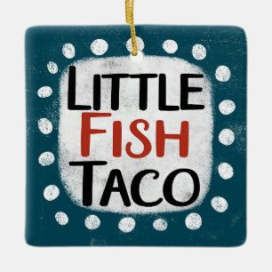 Ornamento De Cerâmica Pequeno Taco de Peixe