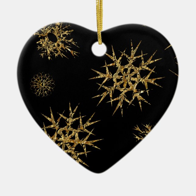 Ornamento De Cerâmica Pequenos tesouros de neve à noite (Frente)