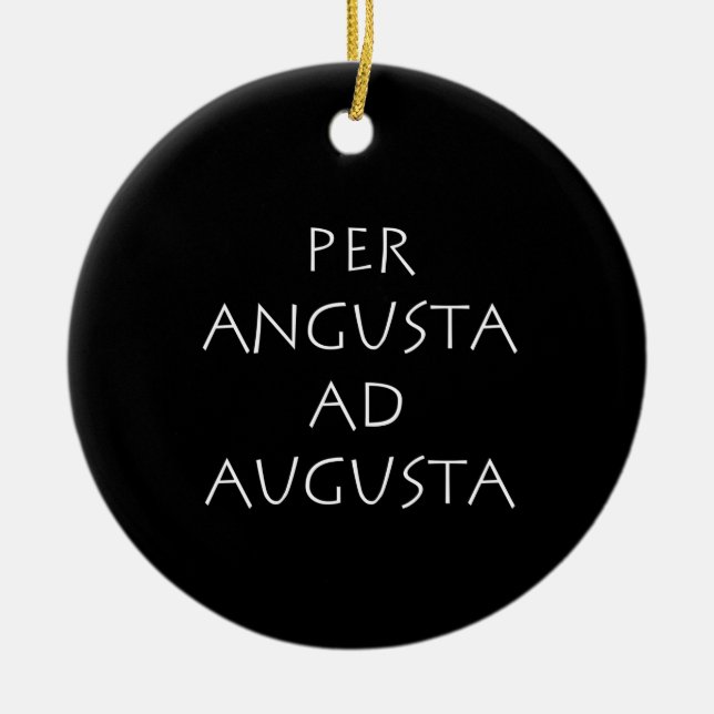 Ornamento De Cerâmica Per angusta ad augusta (Frente)