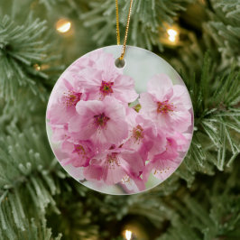 Ornamento De Cerâmica Pêra Sakura em Flor na Primavera Suave
