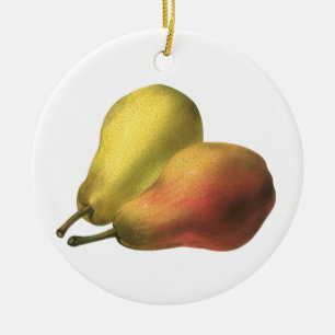 Ornamento De Cerâmica Peras Vintage, Alimentos Orgânicos, Frutas Maduras