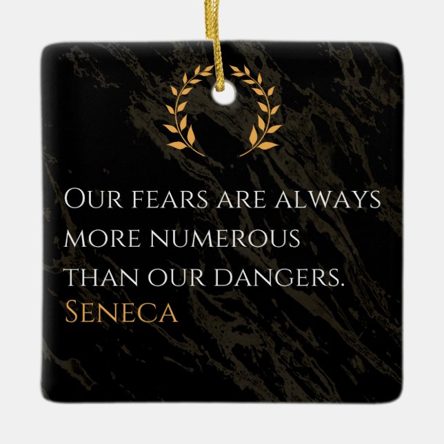 Ornamento De Cerâmica Percepção do Seneca: Medos comparados aos perigos  (Frente)