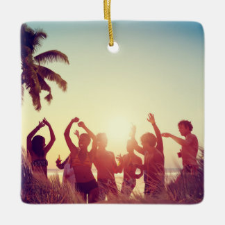 Ornamento De Cerâmica Percorrências Elegantes Personalizáveis de 2 Lados