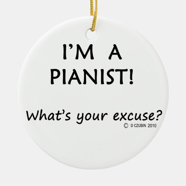 Ornamento De Cerâmica Perdão do Pianista (Frente)